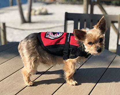 Premium Emotional Support Dog Vest | ESA Dog Vest | Mesh Cooling Panel | Emotional Support Dog Harness | Includes 5 Federal Law ESA Handout Cards (18" - 22" Girth, Red)