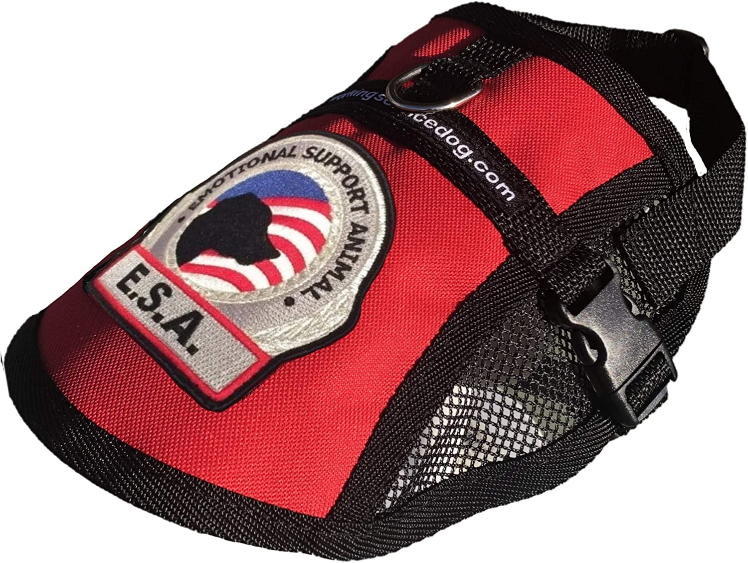 Premium Emotional Support Dog Vest | ESA Dog Vest | Mesh Cooling Panel | Emotional Support Dog Harness | Includes 5 Federal Law ESA Handout Cards (18" - 22" Girth, Red)