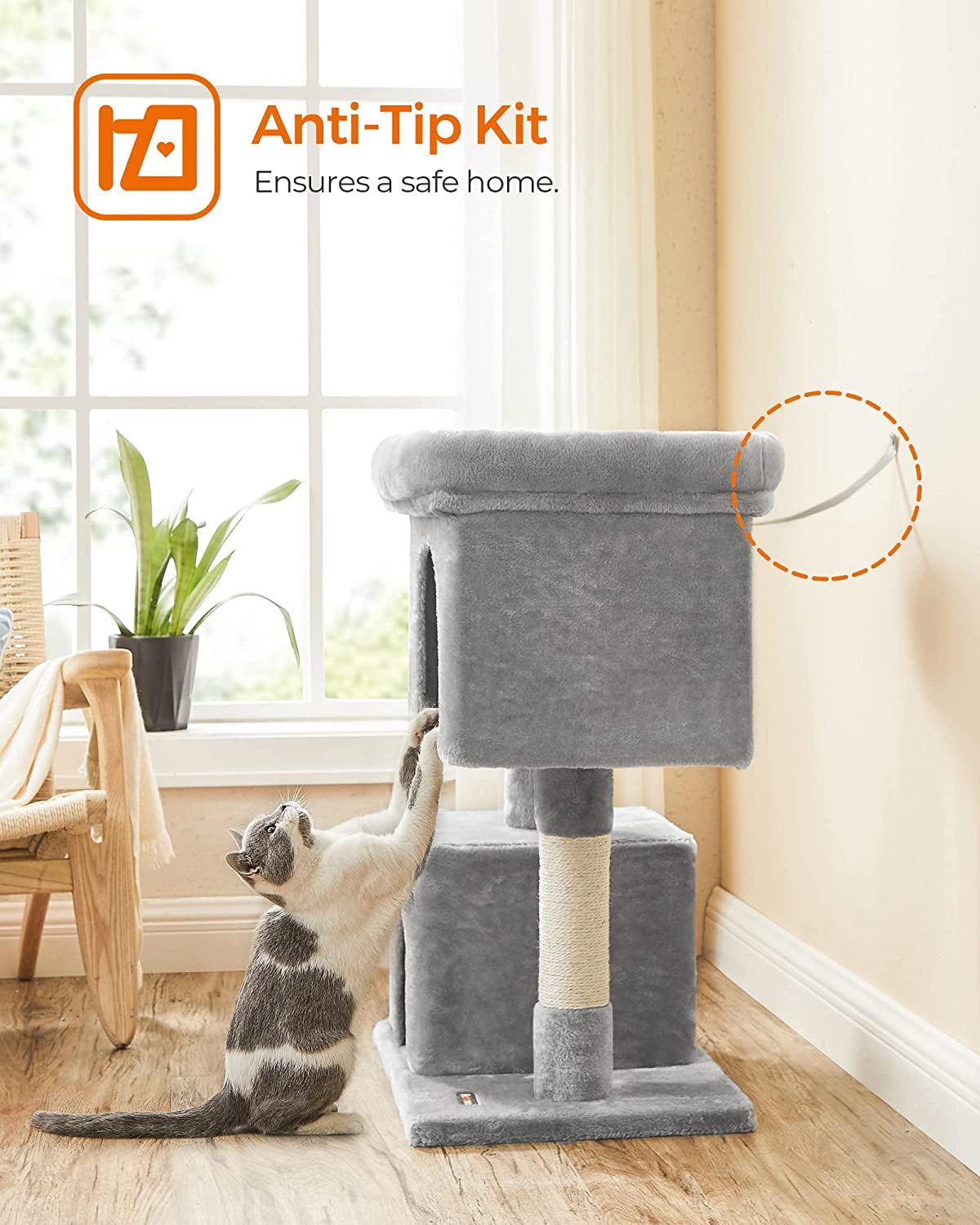 Cat Tree for Large Cats, Cat Tower 2 Cozy Plush Condos and Sisal Posts