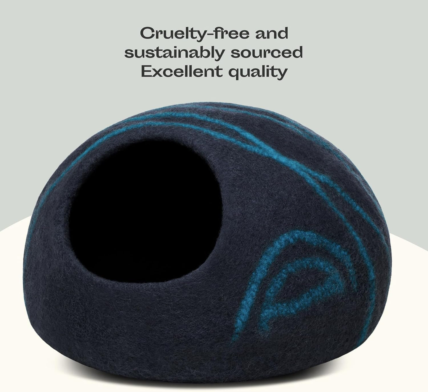 Premium Cat Bed Cave (Large) - Eco Friendly 100% Merino Wool Beds for Cats and Kittens