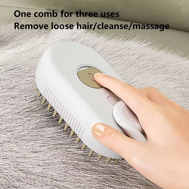 3-In-1 Dog Hair Brush Cat Hair Brush Electric Pet Cleaning Brush Steam Spray Brush Massage Hair Removal Comb anti Flying Brush