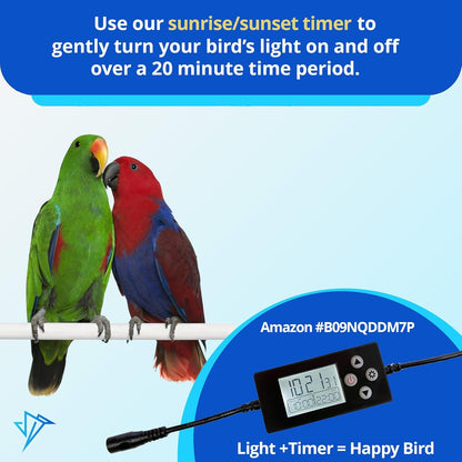 - Bird Cage Light with Chew Guard for Hook Bill Birds & Soft Bill Birds - Full Spectrum LED Pet Light - Simulates Natural Environment