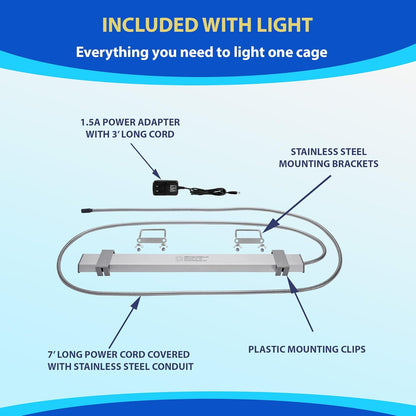 - Bird Cage Light with Chew Guard for Hook Bill Birds & Soft Bill Birds - Full Spectrum LED Pet Light - Simulates Natural Environment