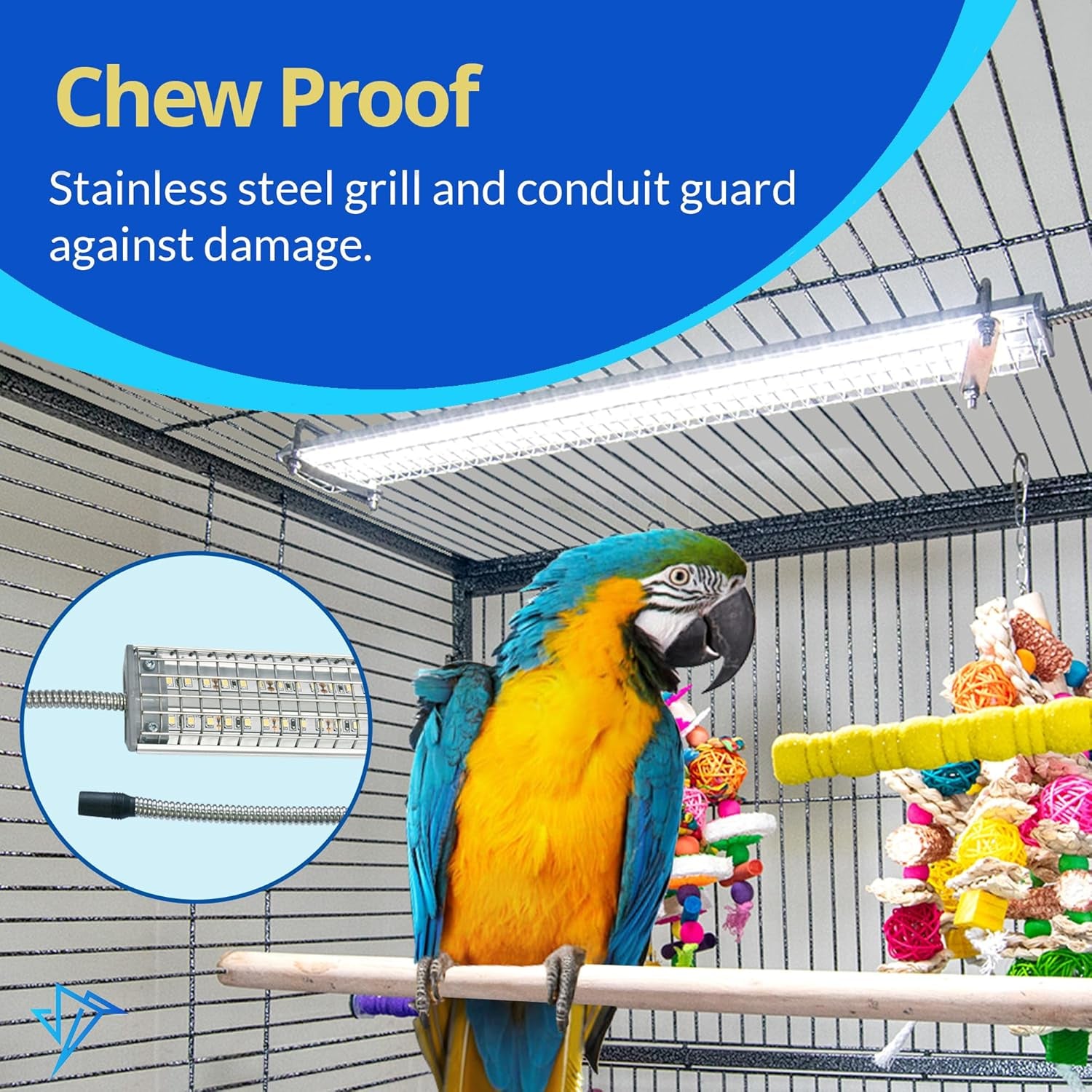 - Bird Cage Light with Chew Guard for Hook Bill Birds & Soft Bill Birds - Full Spectrum LED Pet Light - Simulates Natural Environment