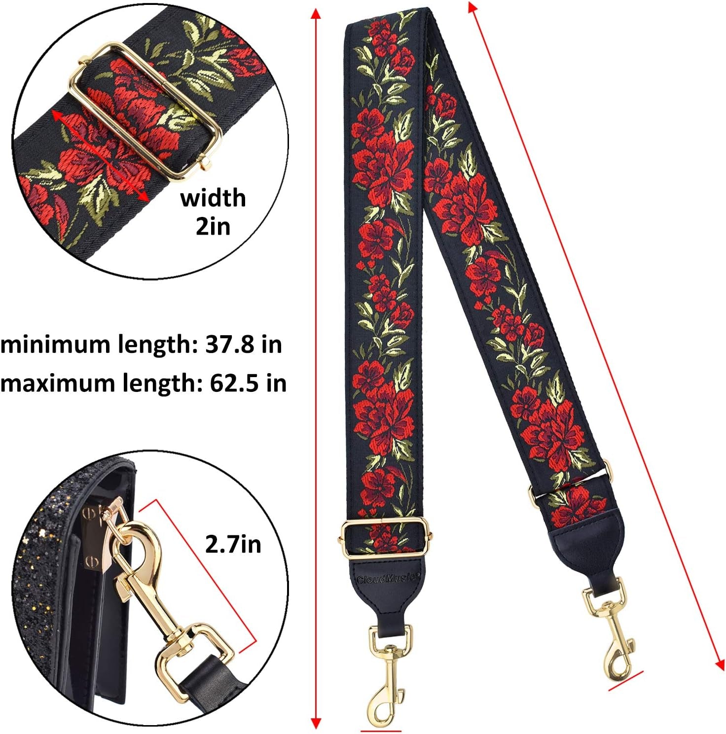 Handbag Strap Replacement Crossbody Strap Purse Strap for Women Girls (05 Style)