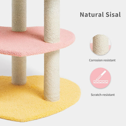 Cat Tree Cat Tower Sisal Scratching Posts Multi-Level Platform Activity Furniture 39.4''