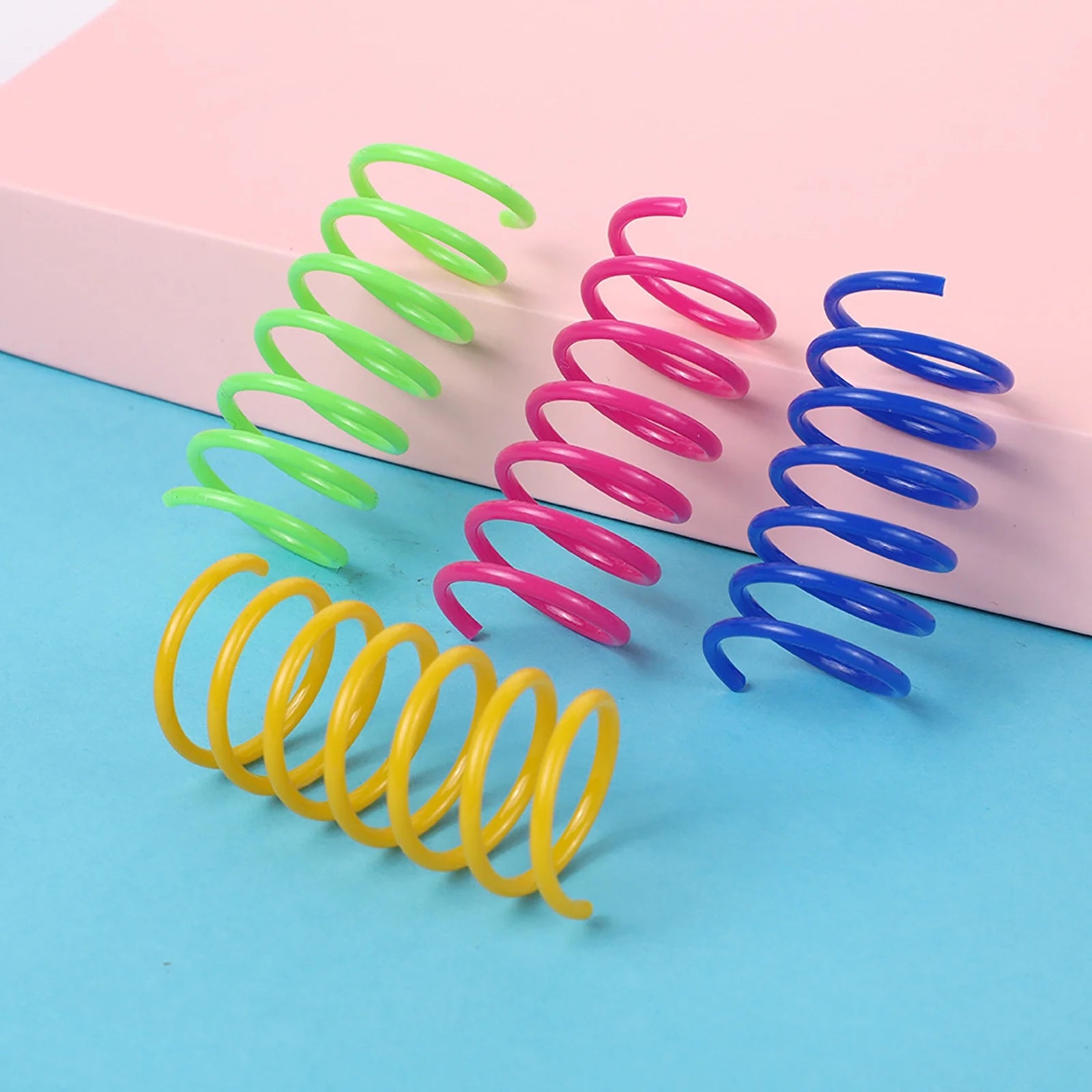 Pet Supplies Interactive Cat Toys for Indoor Cats Durable Coil Color Spring Cat Toys Active Health Fitness Play Coil Coil Spring Toys 12Pcs