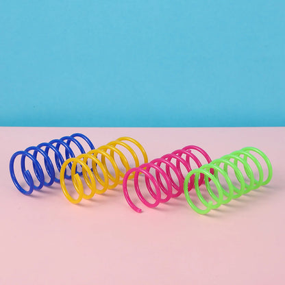 Pet Supplies Interactive Cat Toys for Indoor Cats Durable Coil Color Spring Cat Toys Active Health Fitness Play Coil Coil Spring Toys 12Pcs