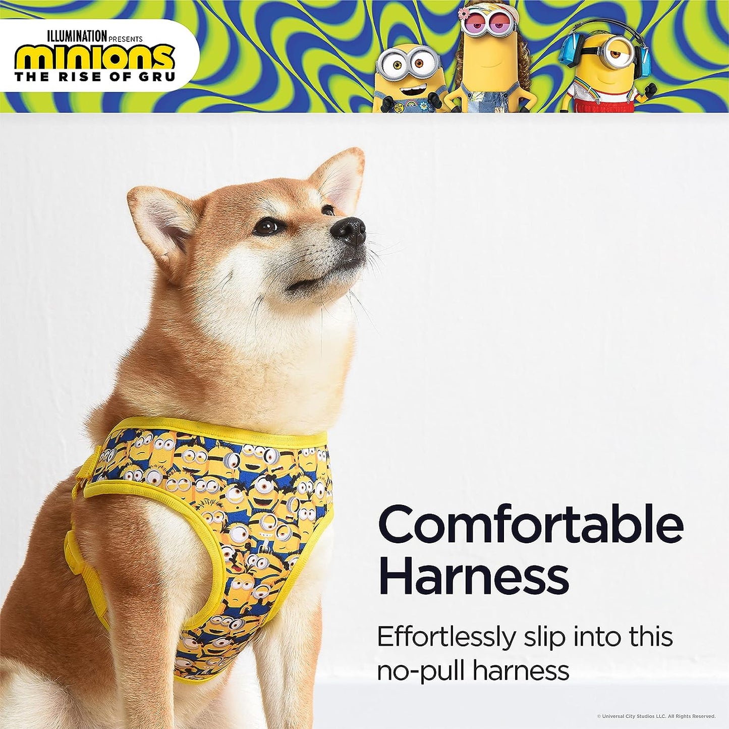 the Rise of Gru Dog Harness, Yellow Dog Harness - More than a Minion No Pull Dog Harness - Puppy Harness,  Dog Harness,  Harness, Despicable Me Dog Harness, Dog Gru Harness